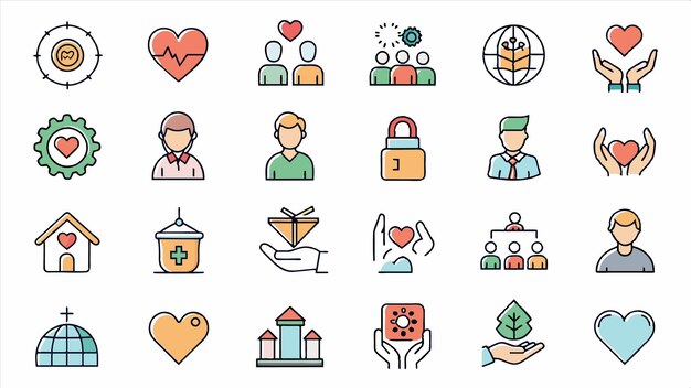 un conjunto de iconos con las palabras hospital en ellos