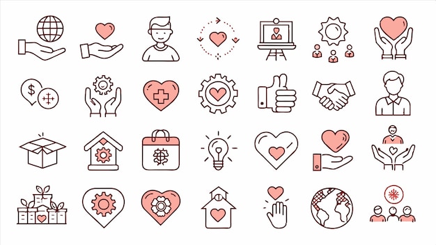 un conjunto de iconos con las palabras pulgares hacia arriba en ellos