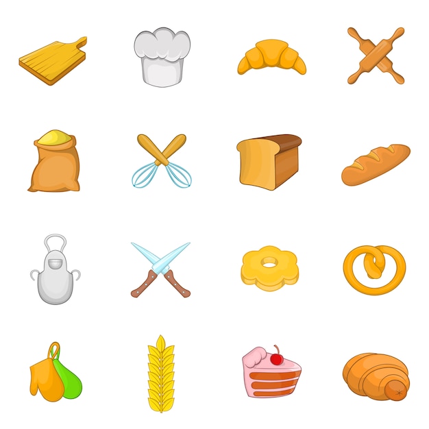Conjunto de iconos de panadería
