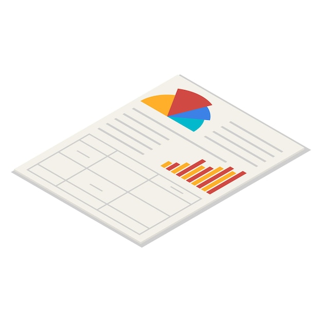 Conjunto de iconos de papel de oficina Conjunto isométrico de iconos vectoriales de papel de oficina para diseño web aislado sobre fondo blanco