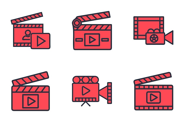 Conjunto de iconos de películas en vector creativo