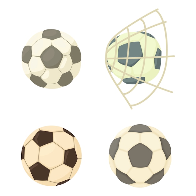 Vector conjunto de iconos de pelota de fútbol