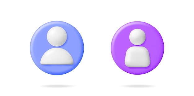 Conjunto de iconos de perfil de usuario hechos de elementos vectoriales 3D Grupo de avatares masculinos y femeninos