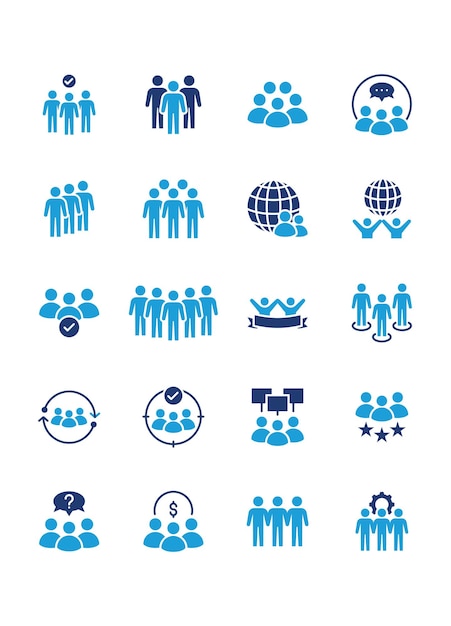 conjunto de iconos de personas equipo de la comunidad