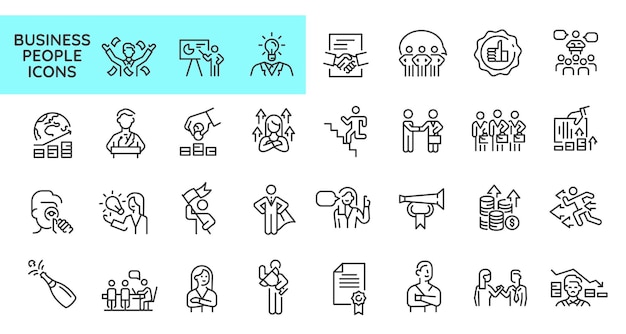 Conjunto de iconos de personas de negocios