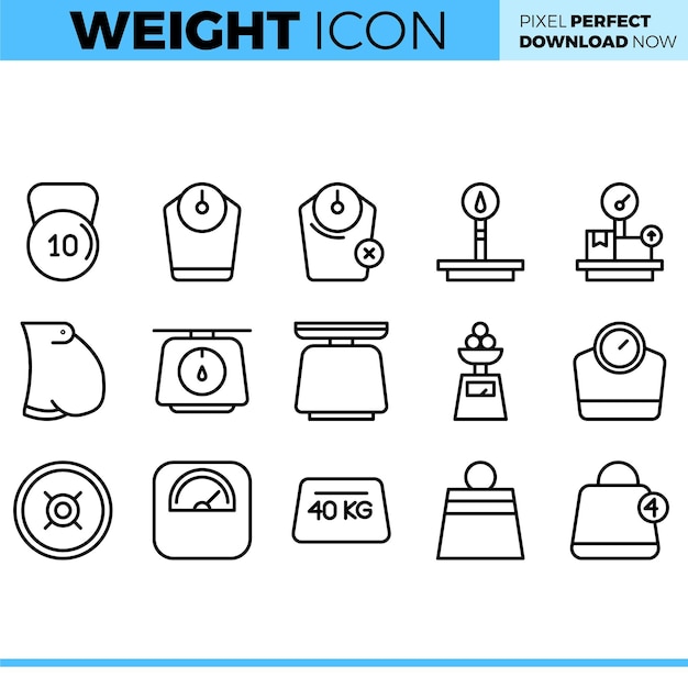 Vector conjunto de iconos de peso vectorial