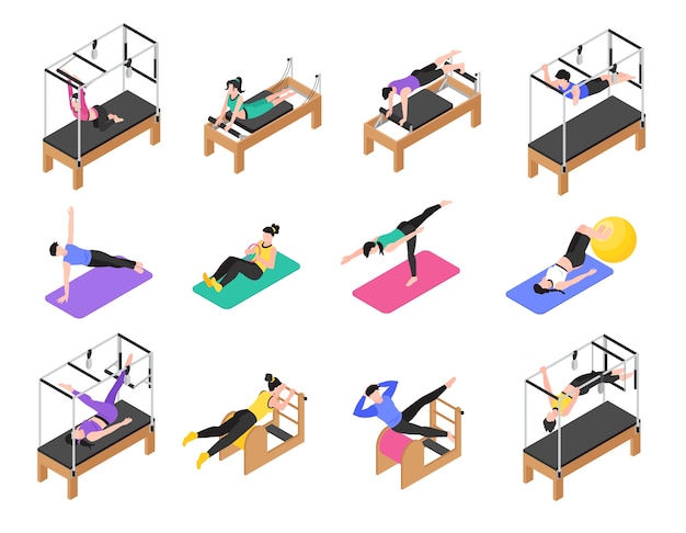 Conjunto de iconos de Pilates