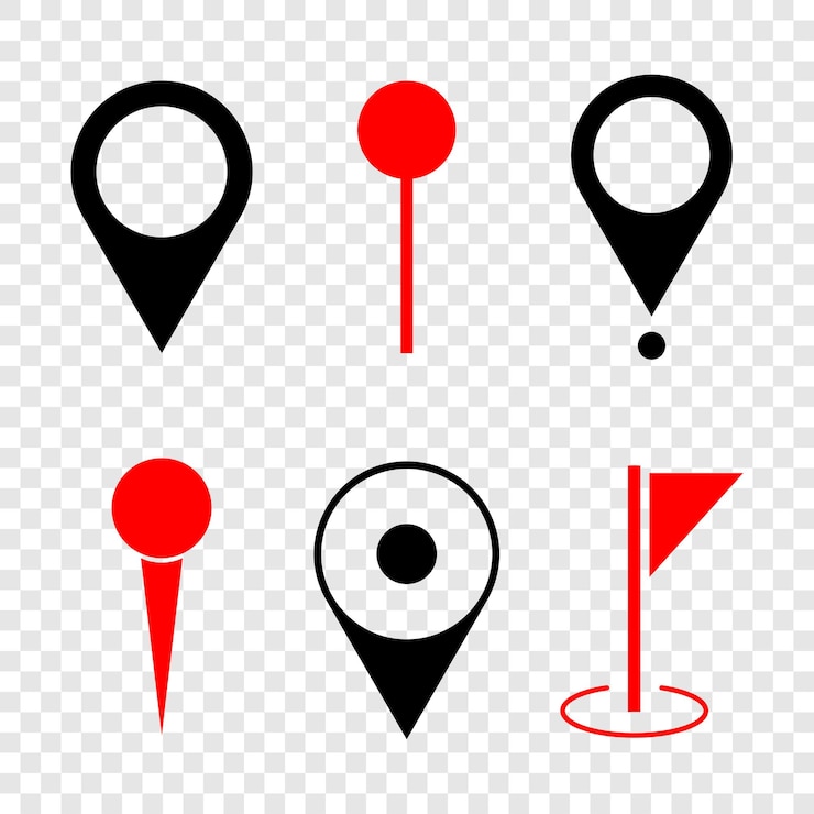 Vector el conjunto de iconos de pin de mapa. ilustración sencilla vectorial. pasador de ubicación. navegación de mapas