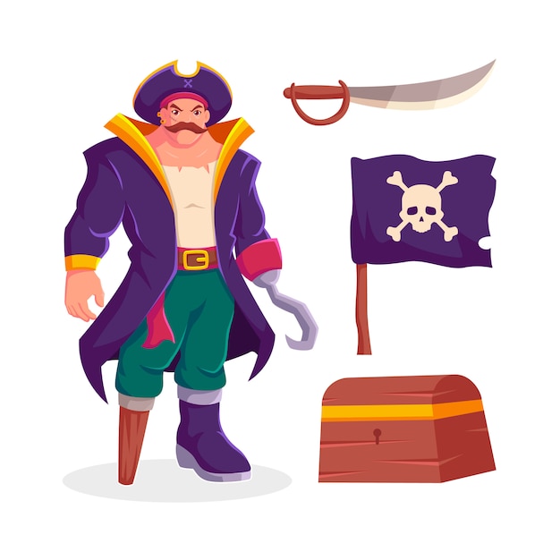 Conjunto de iconos pirata colección