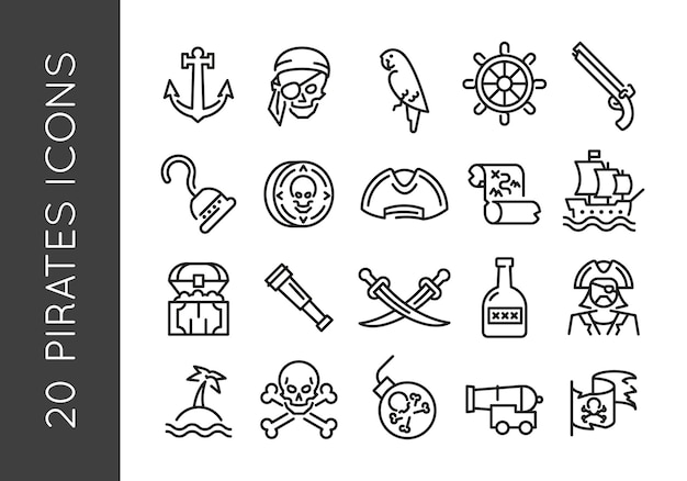 Conjunto de iconos pirata