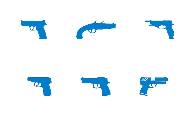 Conjunto de iconos de pistolas vectoriales