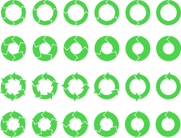 Conjunto de iconos de píxeles verdes perfectos sobre el reciclaje de productos reciclados medio ambiente verde ecología entorno