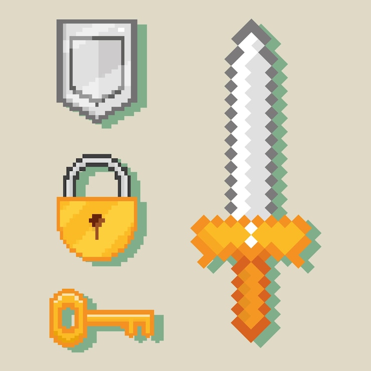 Vector conjunto de iconos de píxeles