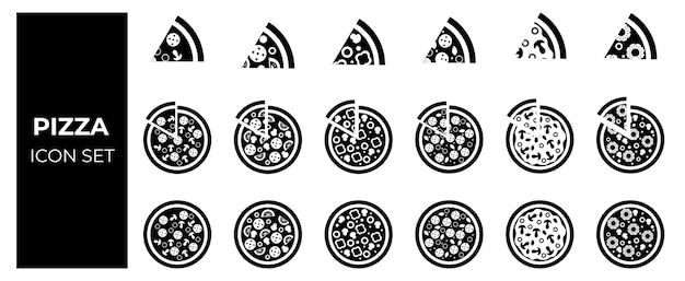 Conjunto de iconos de pizza