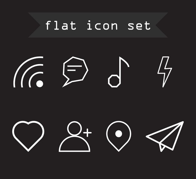 Conjunto de iconos plana