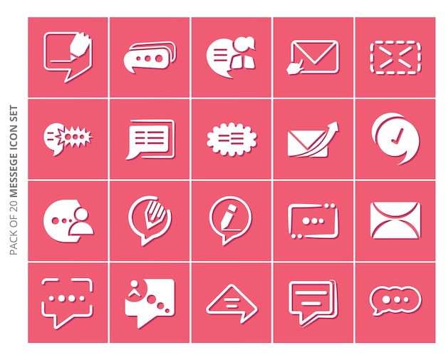 Conjunto de iconos planos de chat para sitio web y aplicación móvil