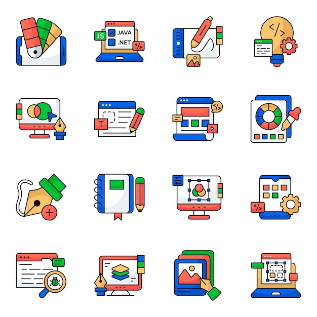 Conjunto de iconos planos para el diseño web