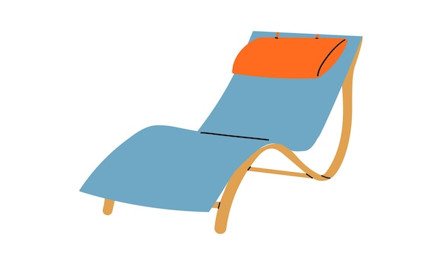 Conjunto de íconos planos de elementos y objetos de playa Ilustración vectorial aislada Sillas de sol de playa para la playa Disfrutando del bronceado Íconos de diseño de verano aislados en blanco
