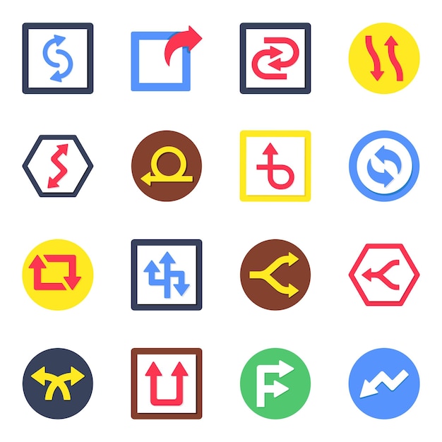 Conjunto de iconos planos de la interfaz de usuario