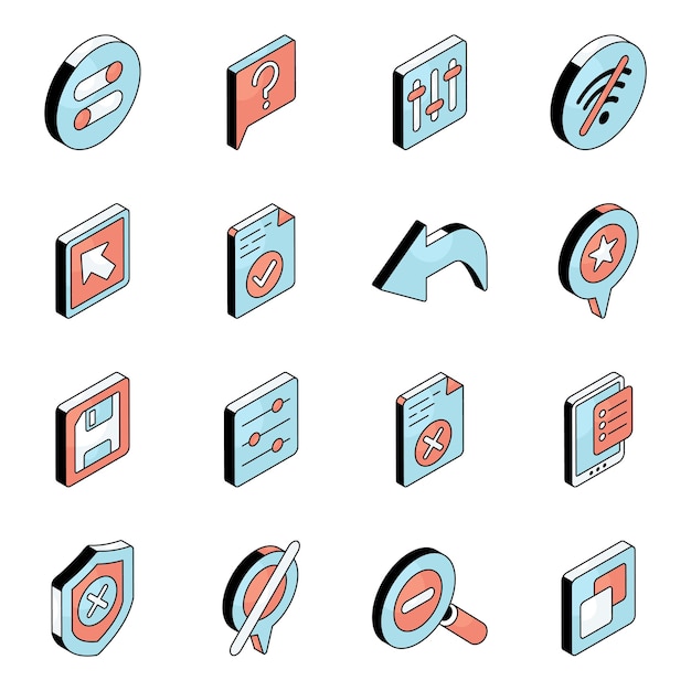 Conjunto de iconos planos de la interfaz