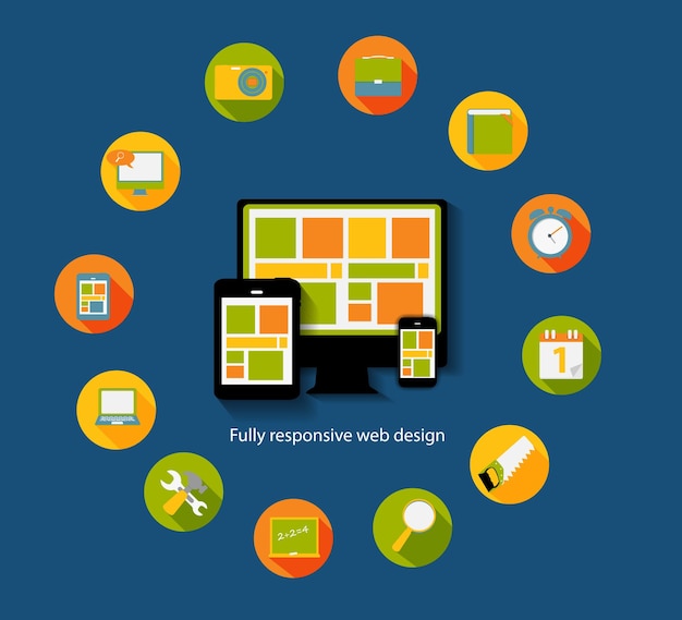 Conjunto de iconos planos modernos para aplicaciones web y móviles Vector de ilustración