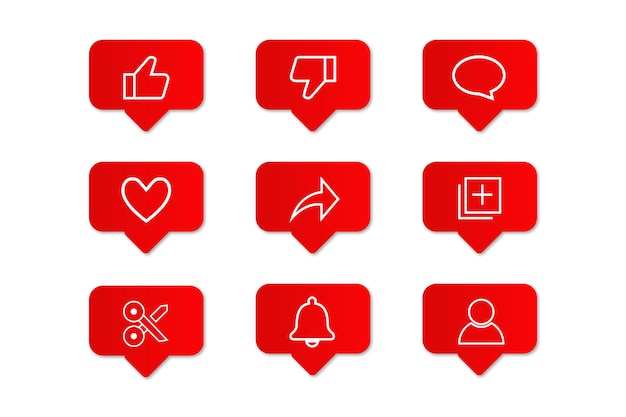 Conjunto de iconos planos de redes sociales