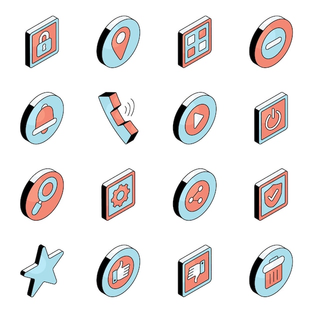 Conjunto de íconos planos Ux