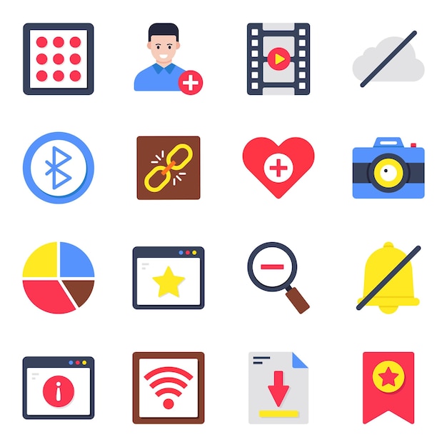 Conjunto de íconos planos Ux