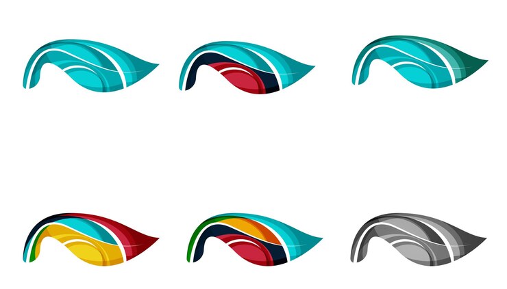 Vector conjunto de iconos de plantas ecológicas abstractas logotipo de empresa naturaleza verde conceptos limpio diseño geométrico moderno
