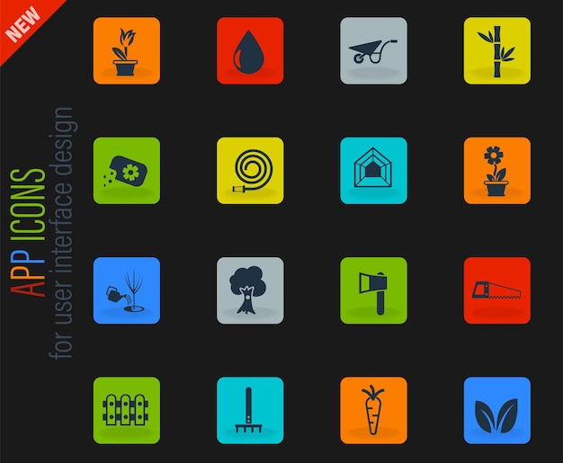 Conjunto de iconos de plantas
