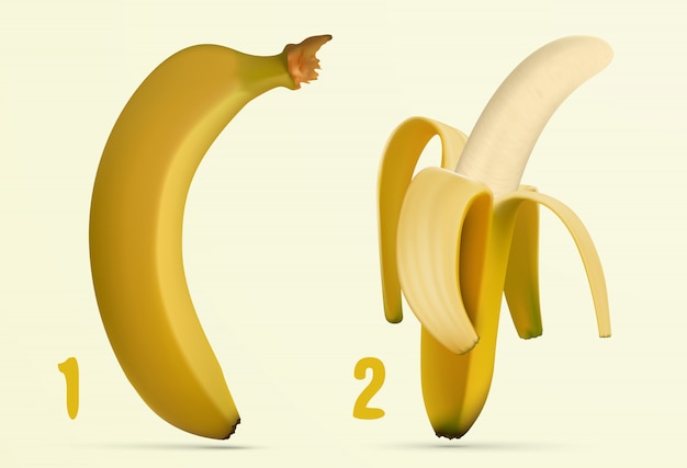 conjunto de iconos de plátano
