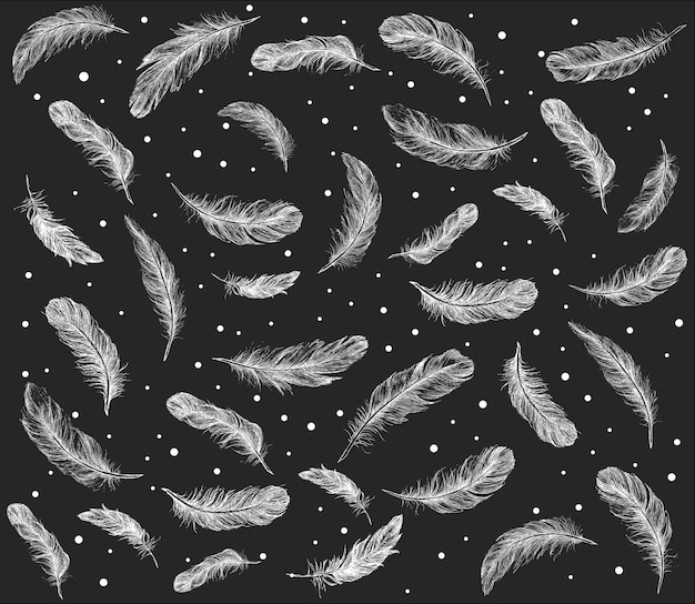 Conjunto de iconos de pluma Ilustración dibujada a mano Dibujo de garabato