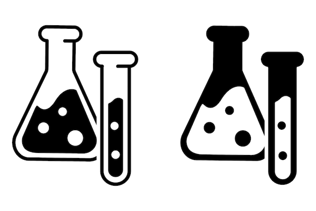 Conjunto de iconos de pociones Signo vectorial de frasco Símbolo de veneno Vaso con pictograma químico líquido Bebida mágica
