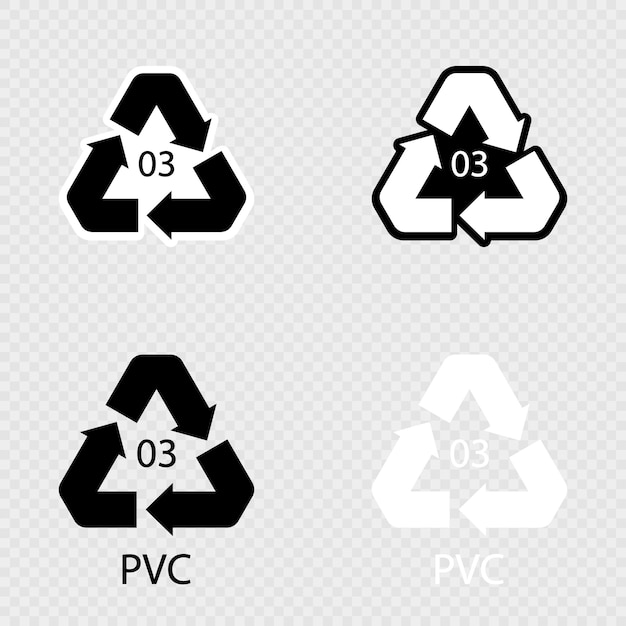 Conjunto de íconos de polietileno de alta densidad 03 PVC