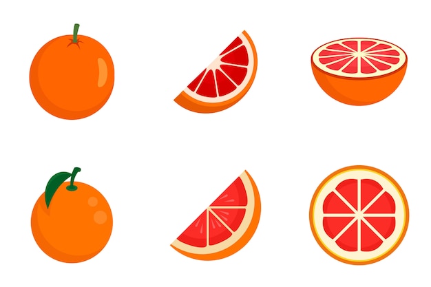 Vector conjunto de iconos de pomelo