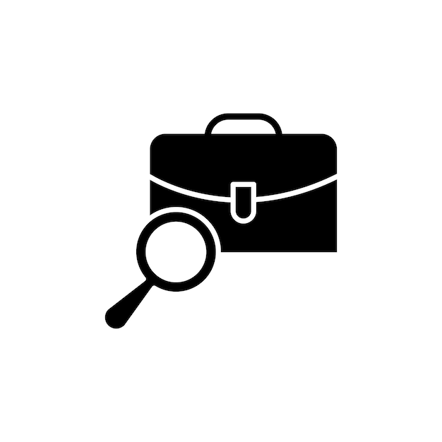 Conjunto de iconos del portal de empleo Símbolo vectorial del portal de contratación de empleo en un estilo de relleno y delineado en negro Letrero del portal de reclutamiento de recursos humanos
