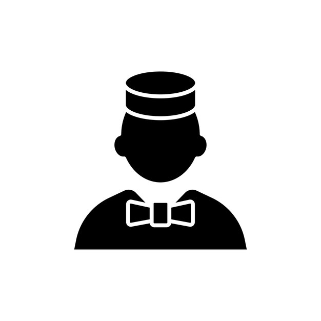 Conjunto de iconos de Porter Símbolo vectorial de llave de hotel de servicio en un estilo de relleno y contorno en negro Signo de bienvenida asistido