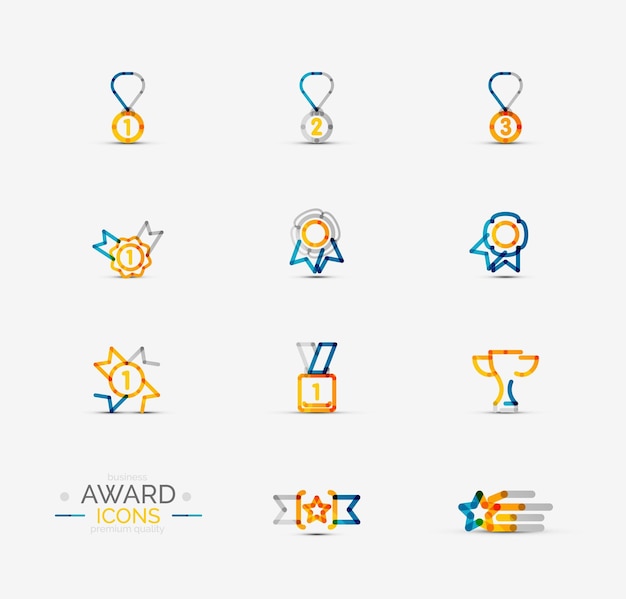 Conjunto de iconos de premio Colección de logotipos