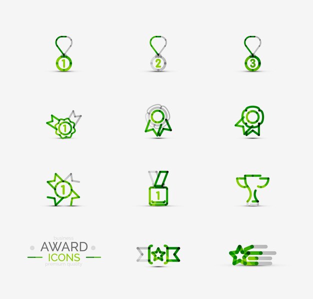 Conjunto de iconos de premio Colección de logotipos