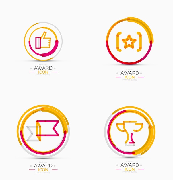 Conjunto de iconos de premio Colección de logotipos