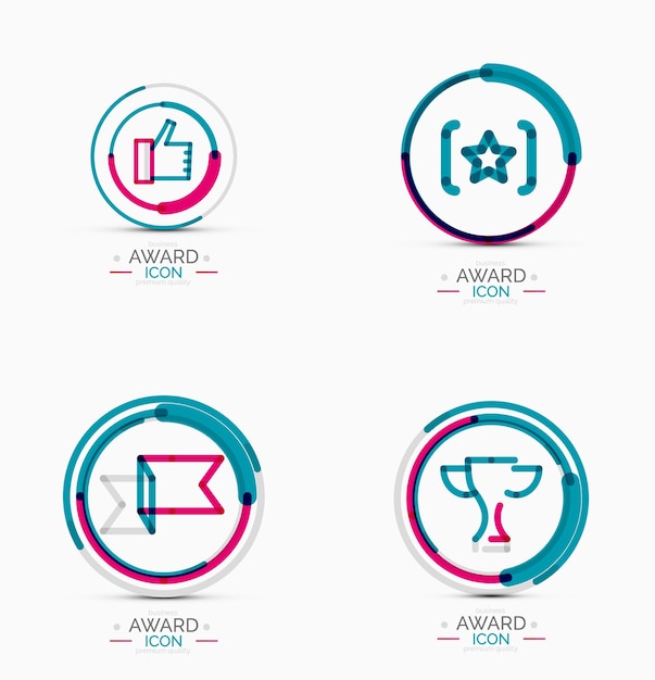 Conjunto de iconos de premio Colección de logotipos