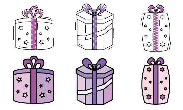 Conjunto de iconos presentes Ilustración vectorial
