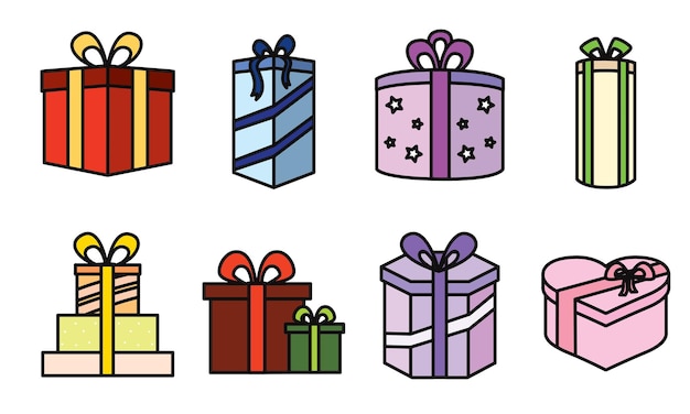 Conjunto de iconos presentes Ilustración vectorial