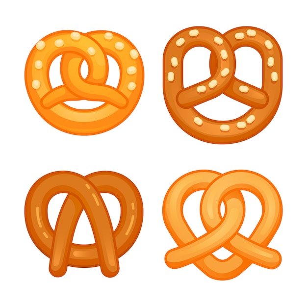 Conjunto de iconos de pretzel