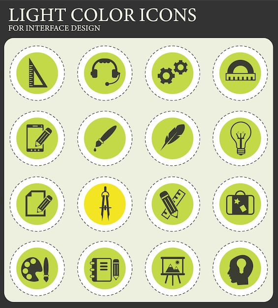 Conjunto de iconos de proceso creativo
