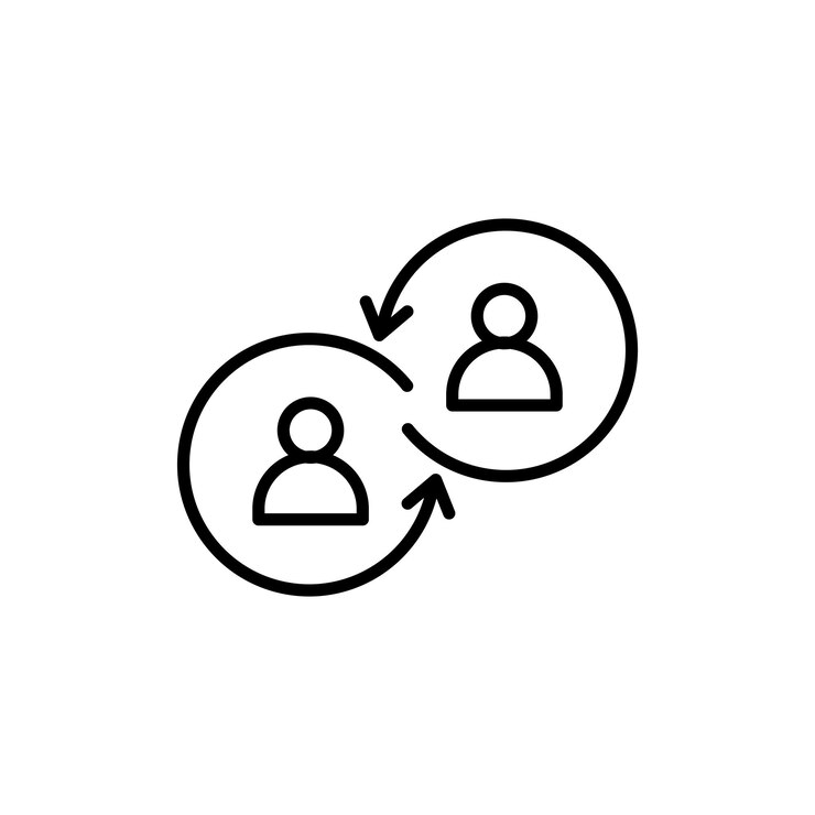 Vector conjunto de íconos de programa de socios programa de canal de afiliados símbolo vectorial en negro estilo lleno y delineado concepto de referencia de negocios signo