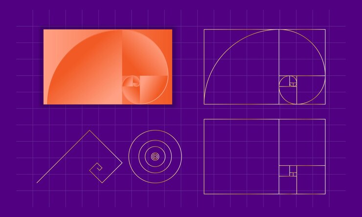 Vector conjunto de iconos de la proporción de oro