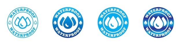 Vector conjunto de iconos a prueba de agua logotipo a prueba de agua ilustración vectorial