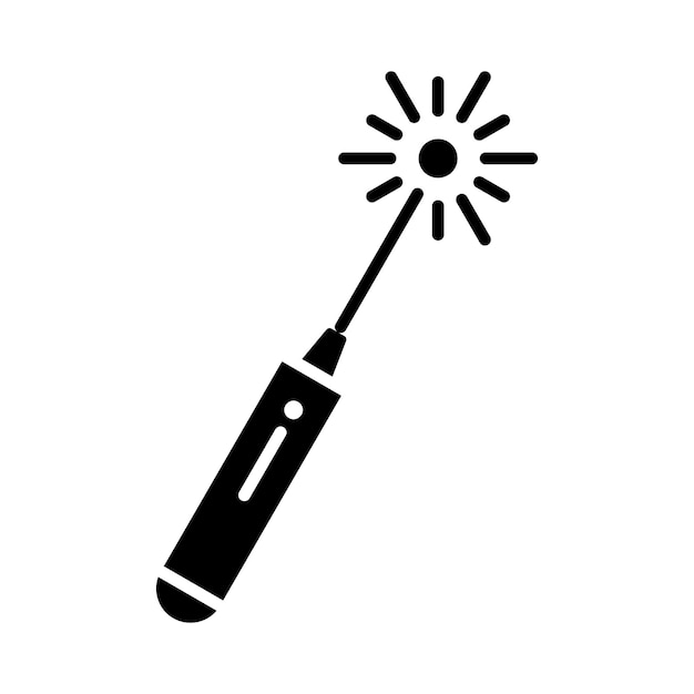 Conjunto de iconos de puntero láser Símbolo vectorial de bolígrafo de haz de luz en un estilo de relleno y contorno negro