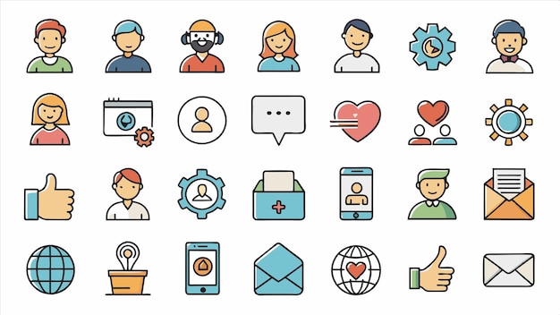 un conjunto de iconos que incluyen un corazón y una persona con la palabra amor en él